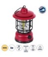 GloboStar® 85694 Αυτόνομο Επαναφορτιζόμενο Φανάρι Camping LED 5W USB 2.0 με Επαναφορτιζόμενη Μπαταρία 1 x 18650 2000mAh Li-ion - IP20 - Dimmable - Κόκκινο με Διάφανο Γυαλί - Θερμό Λευκό 3000K Φ12 x Υ17cm